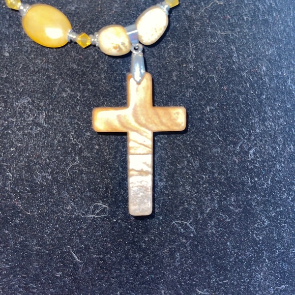 New Winnity Genuine Stone, Bead Cross 18” Neclace, Earring Set southwest Design - Picture 5 of 6